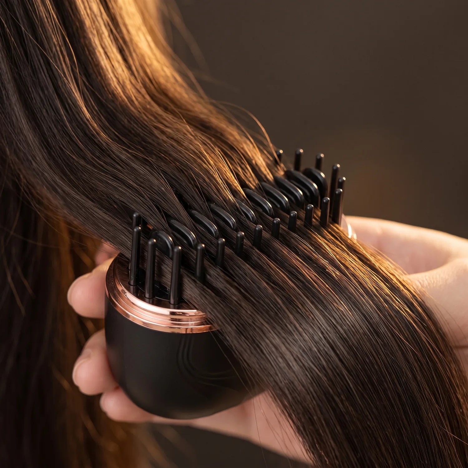 Black Rove smoothing comb used on dry hair